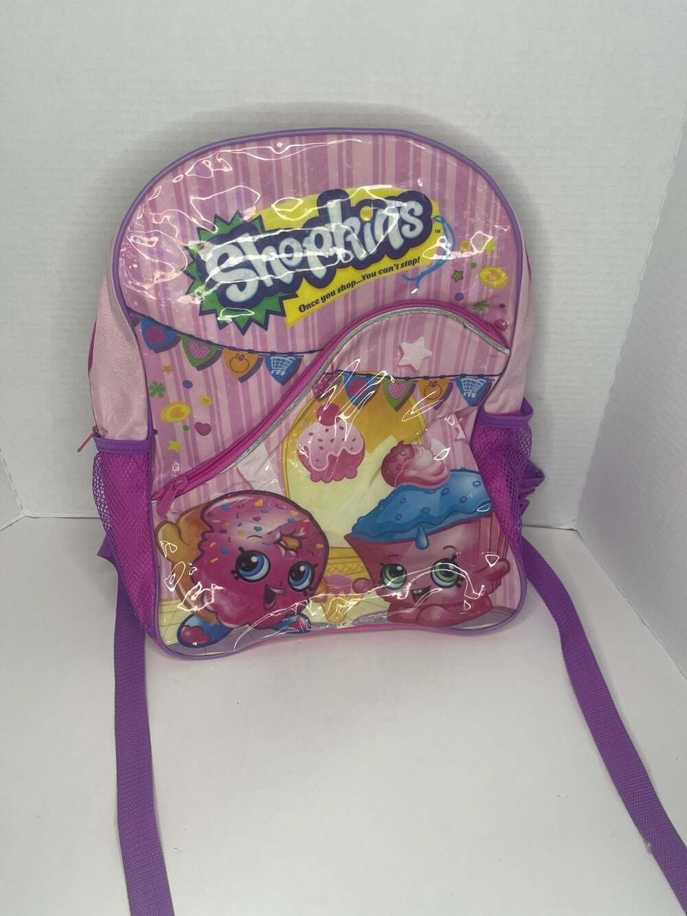 Shopkins 2013 Pink Character Graphics School Bookbag Backpack
